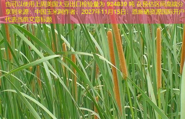 上周美国大豆出口检验量为 924839 吨 在预估区间高端分享到来源：中国玉米网作者：2027年11月15日